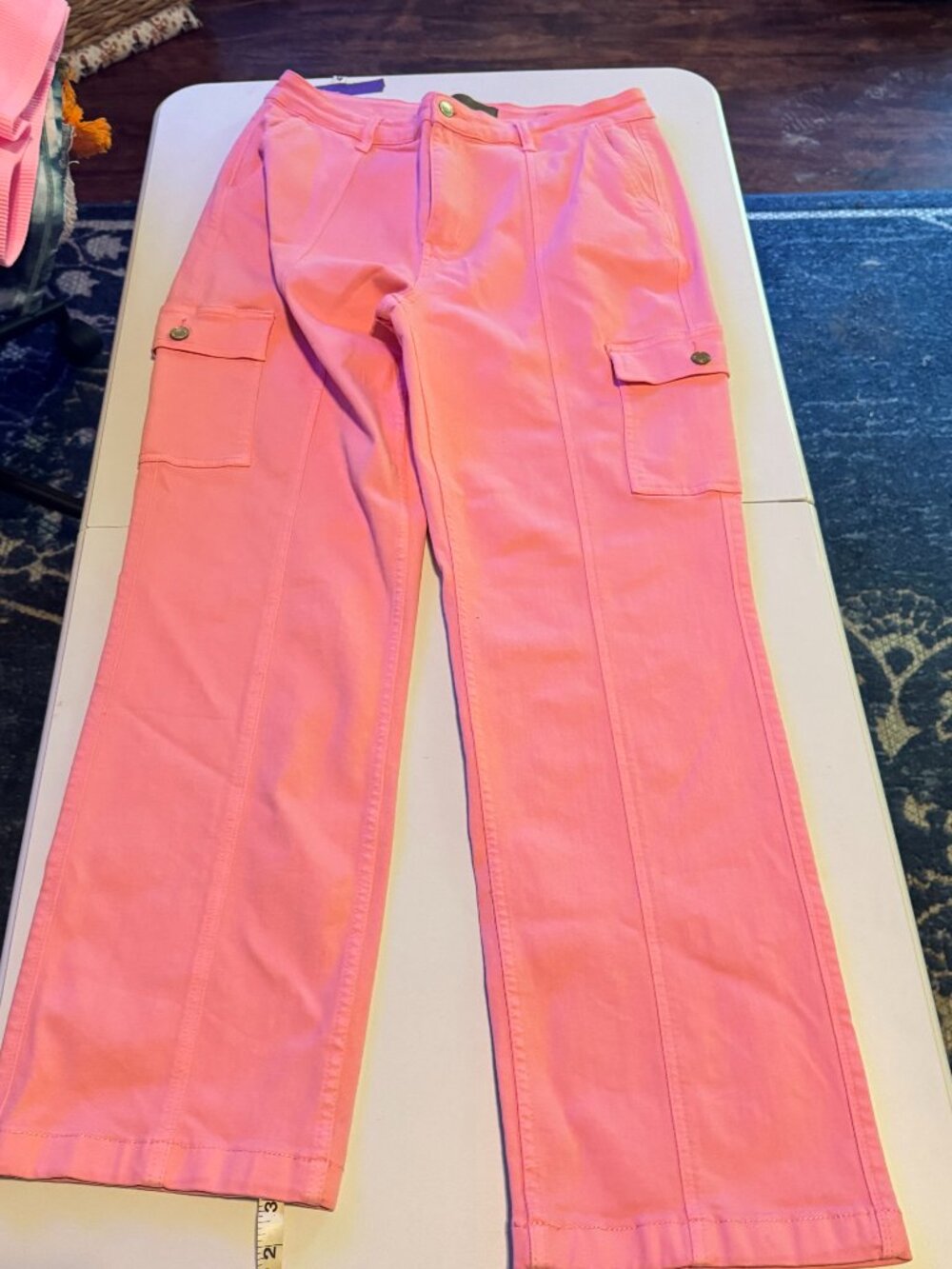Judy Blue - Cargo Straight Leg Denim - Pink - 15 (32)